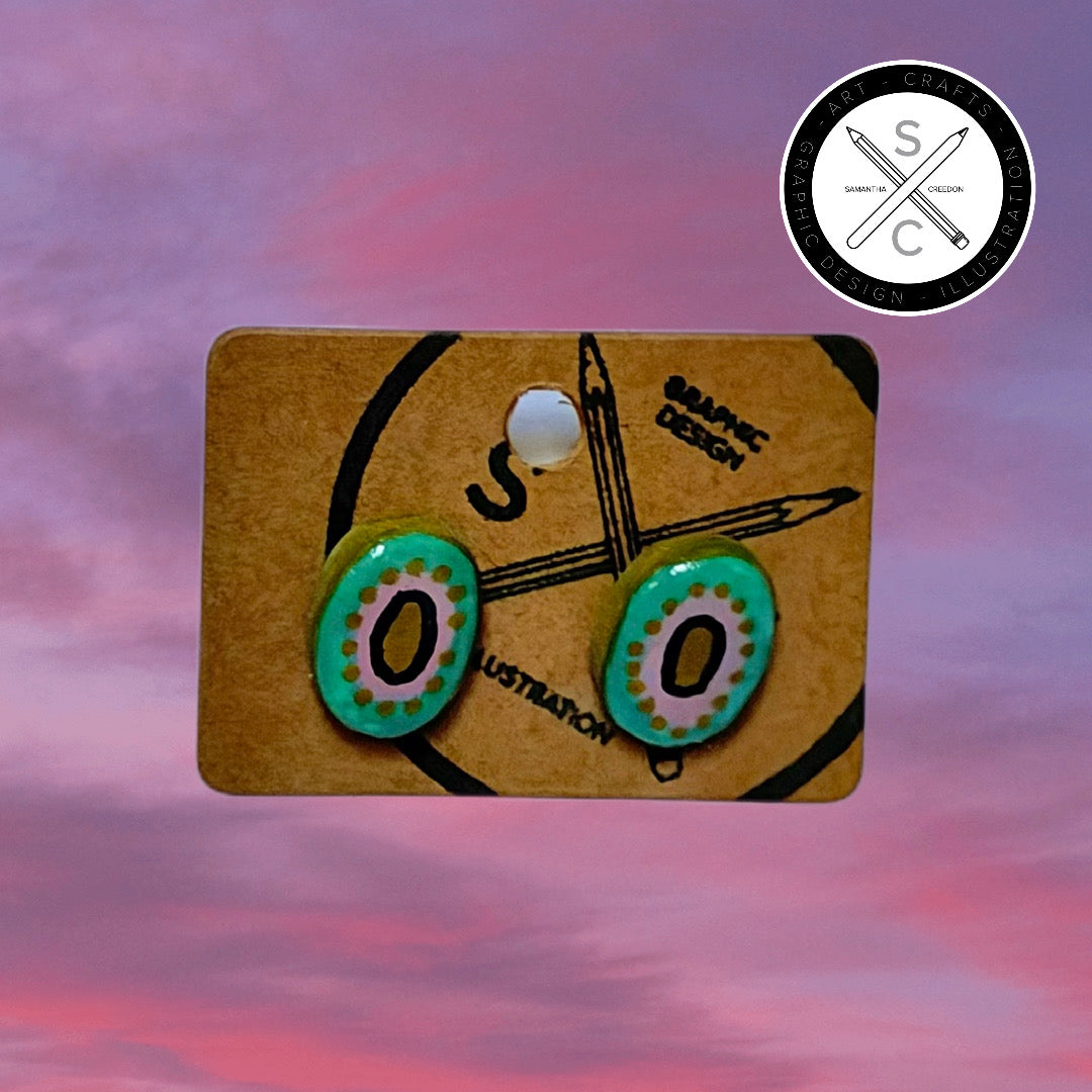 ‘Dots and Green’ Stud Earrings